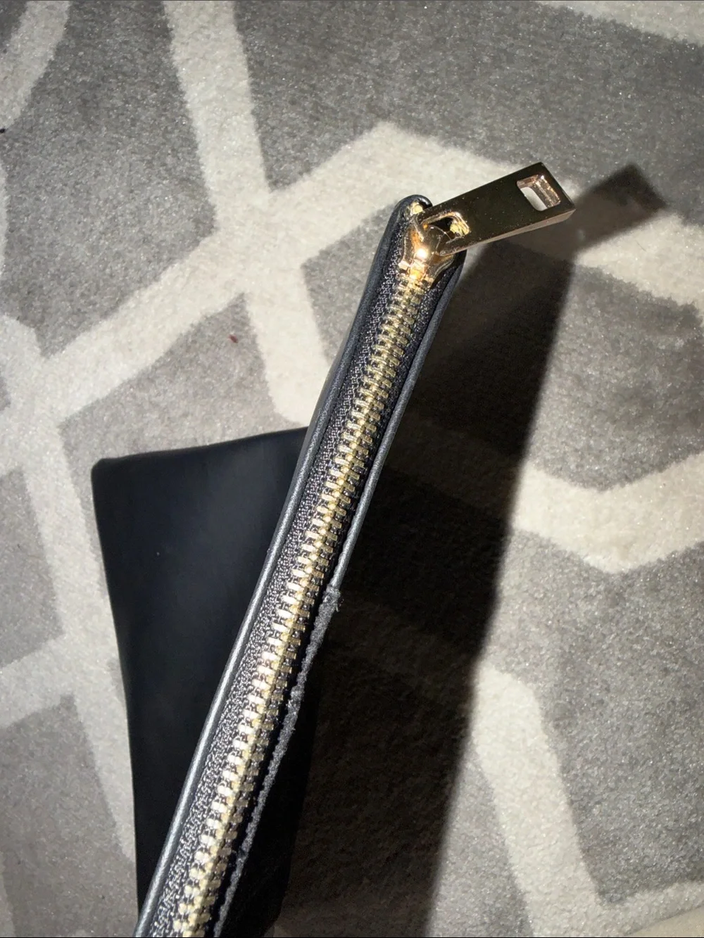 Black faux leather & suede iPad Pro zip case